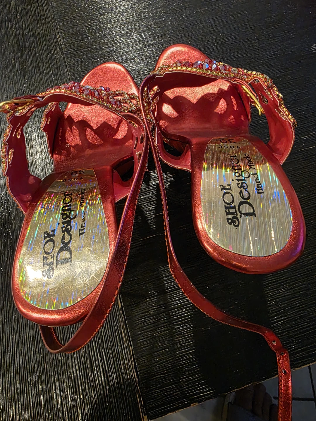 Red Sparkly Heels with Rhinestones - Shoe Designer - photo 2
