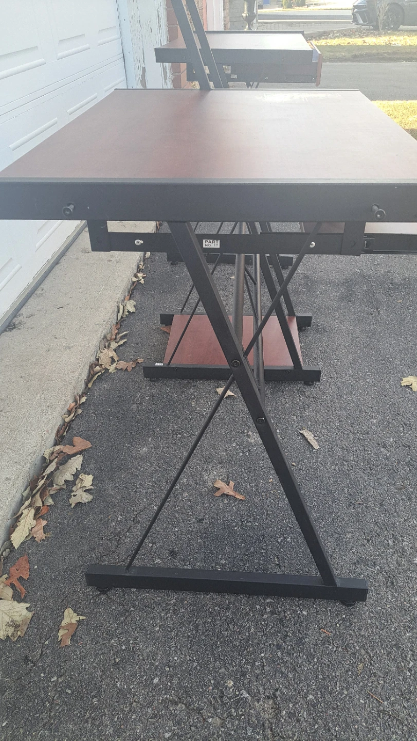 Computer desk with multiple shelves - photo 3