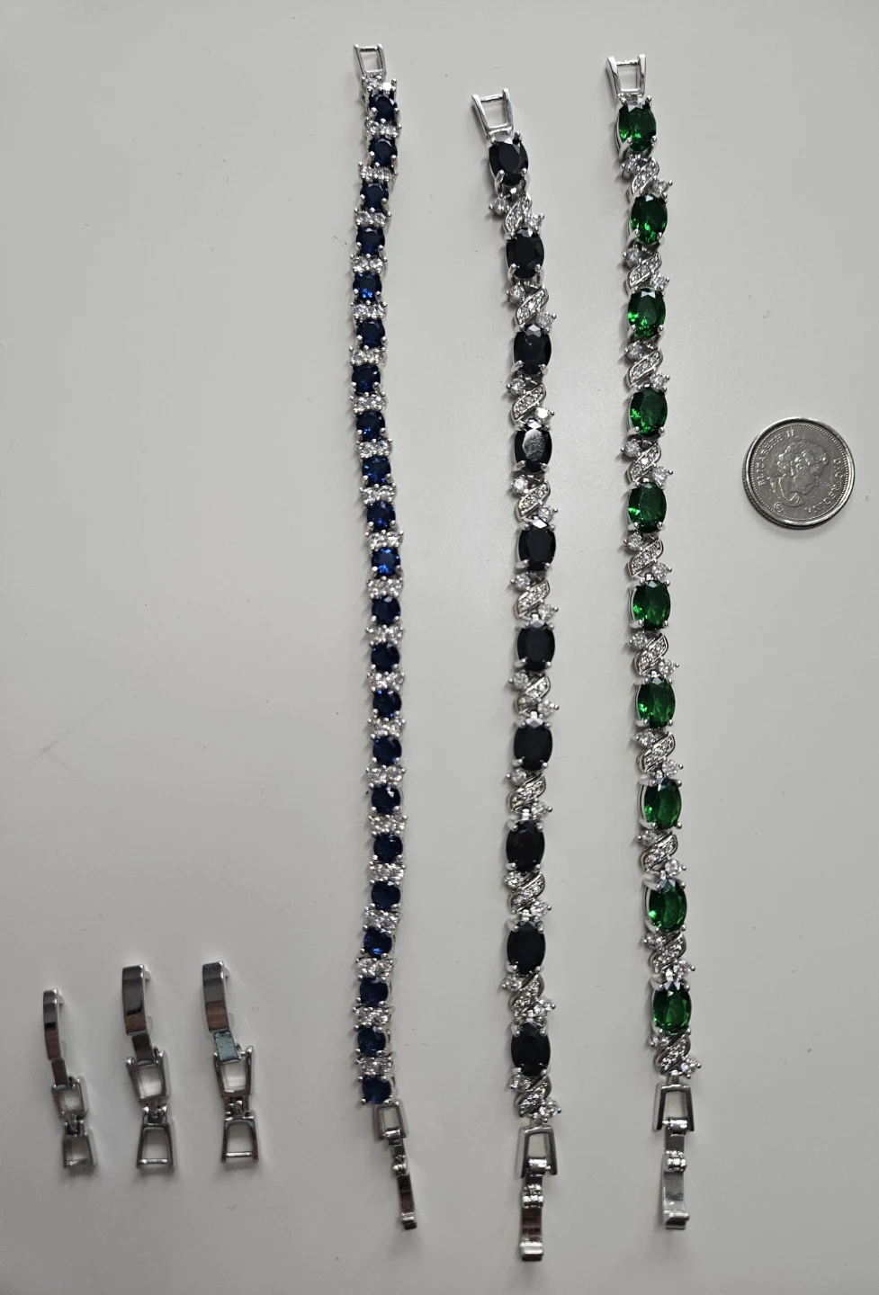 Sparkling Tennis Bracelets - green, blue, black - photo 2