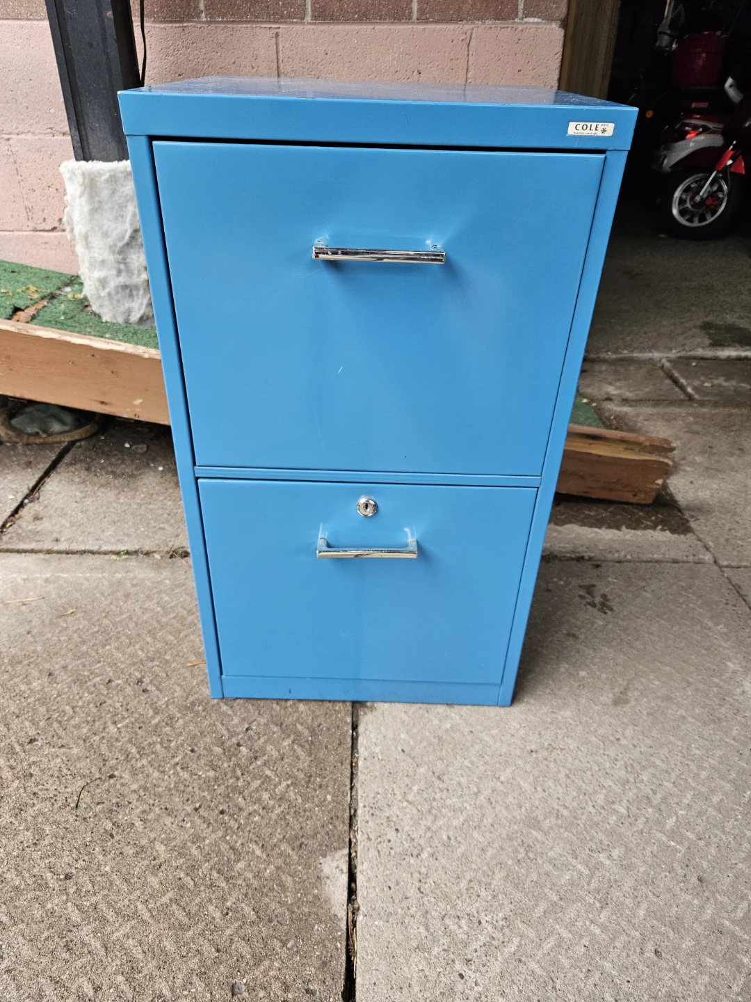 Blue 2-Drawer Metal Filing Cabinet - Colt