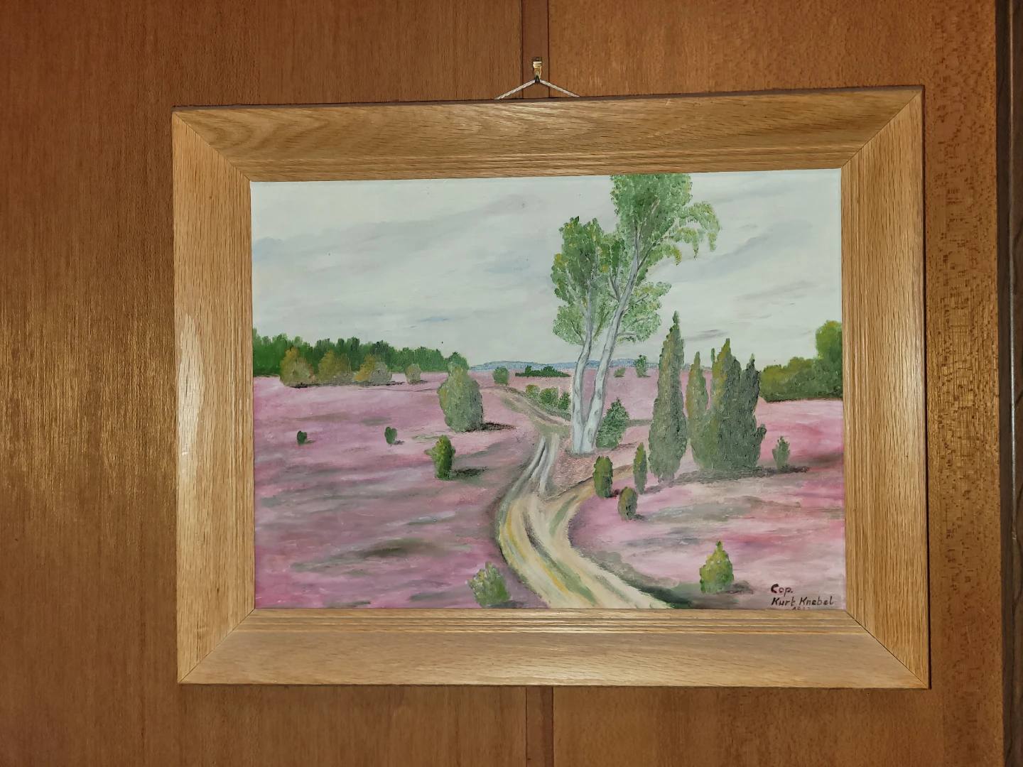 Framed Landscape Painting "Heath Landscape" by Kurt Knebel