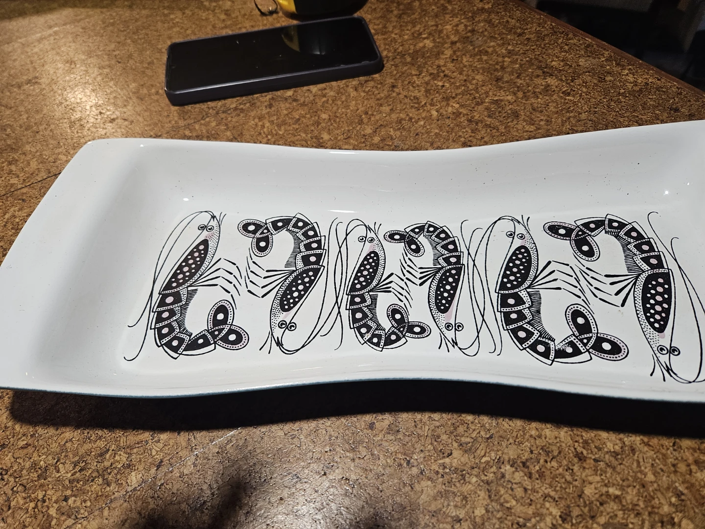 White Spoon Rest with Shrimp Design - photo 3