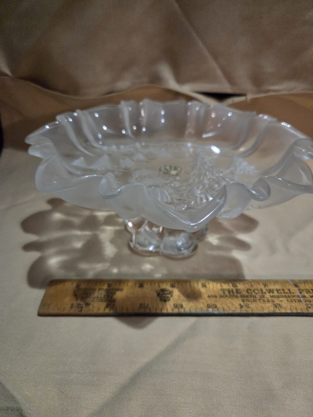 Frosted Glass Christmas Candy Dish - photo 2