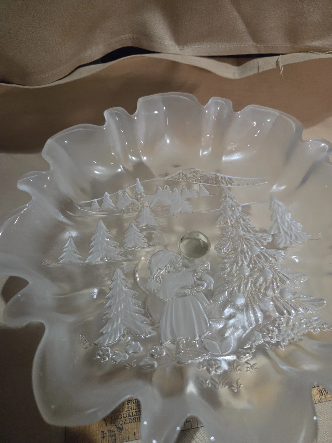 Frosted Glass Christmas Candy Dish - photo 3