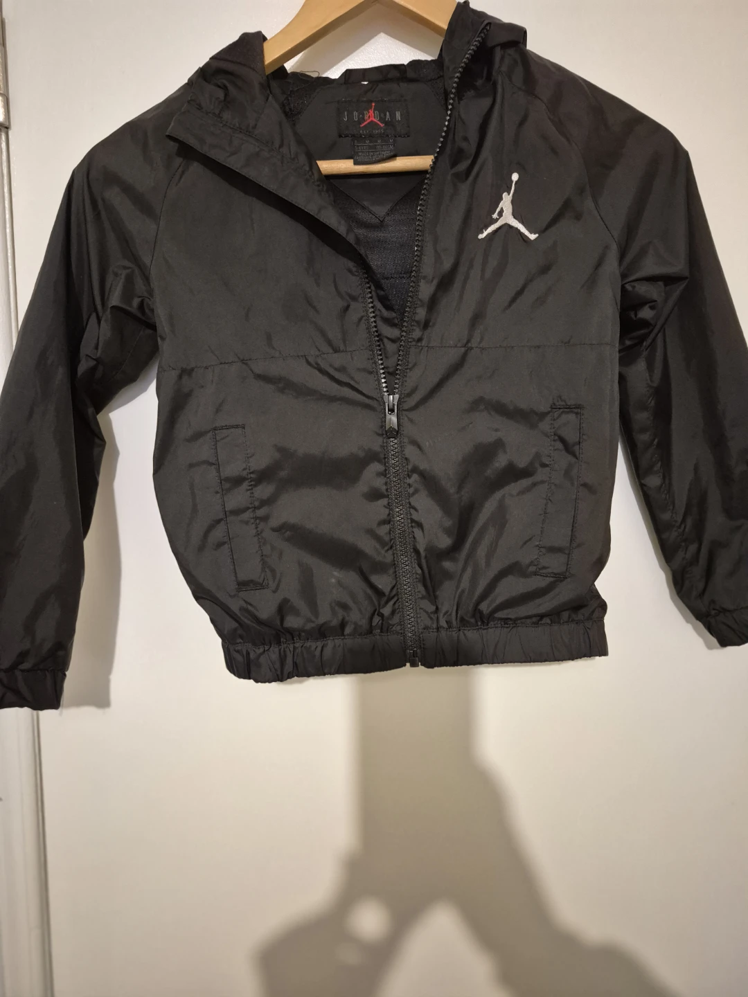 Jordan Black Windbreaker Jacket - Size M (5-6 yrs)