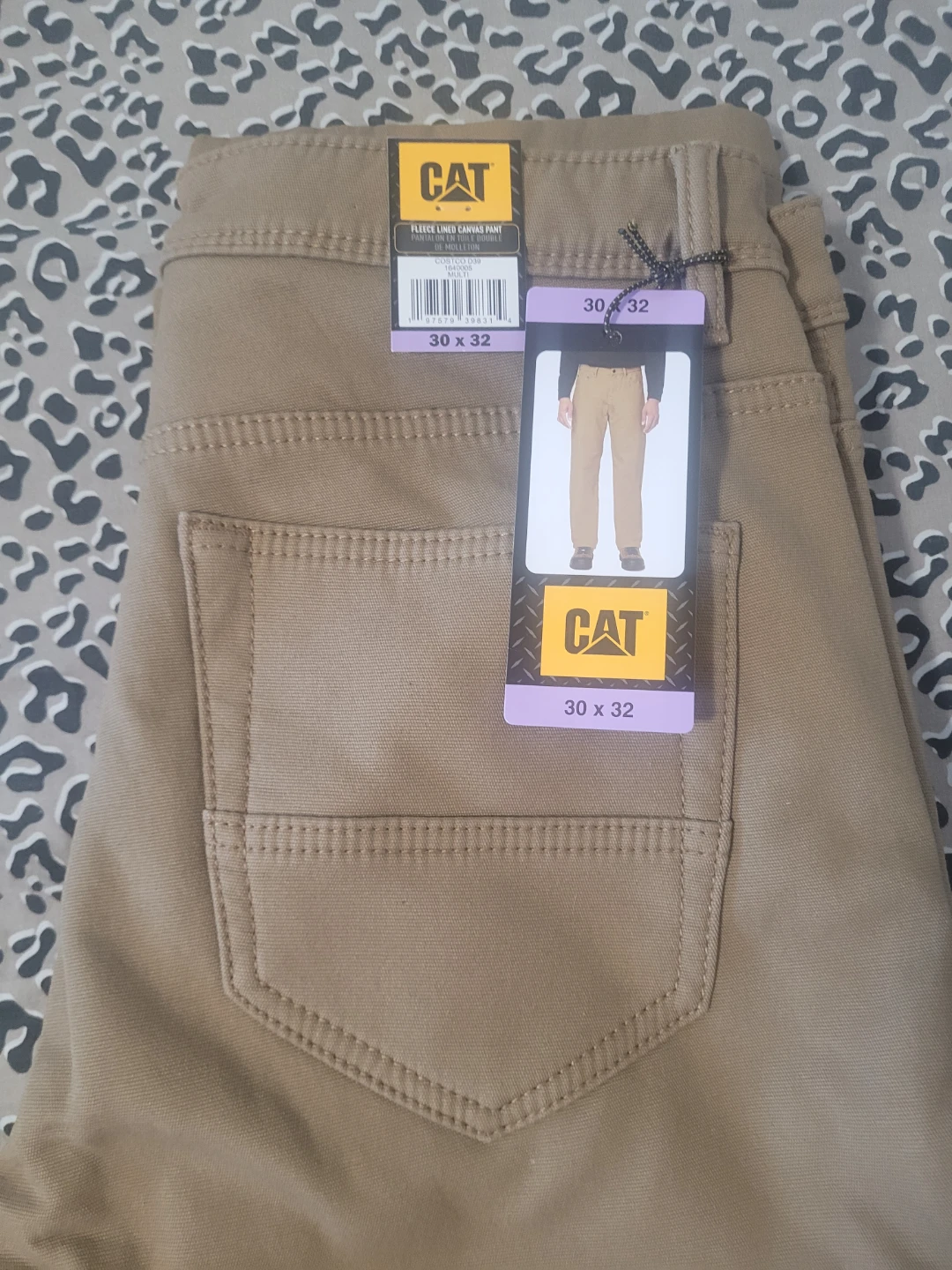 CAT Fleece Lined Canvas Pants