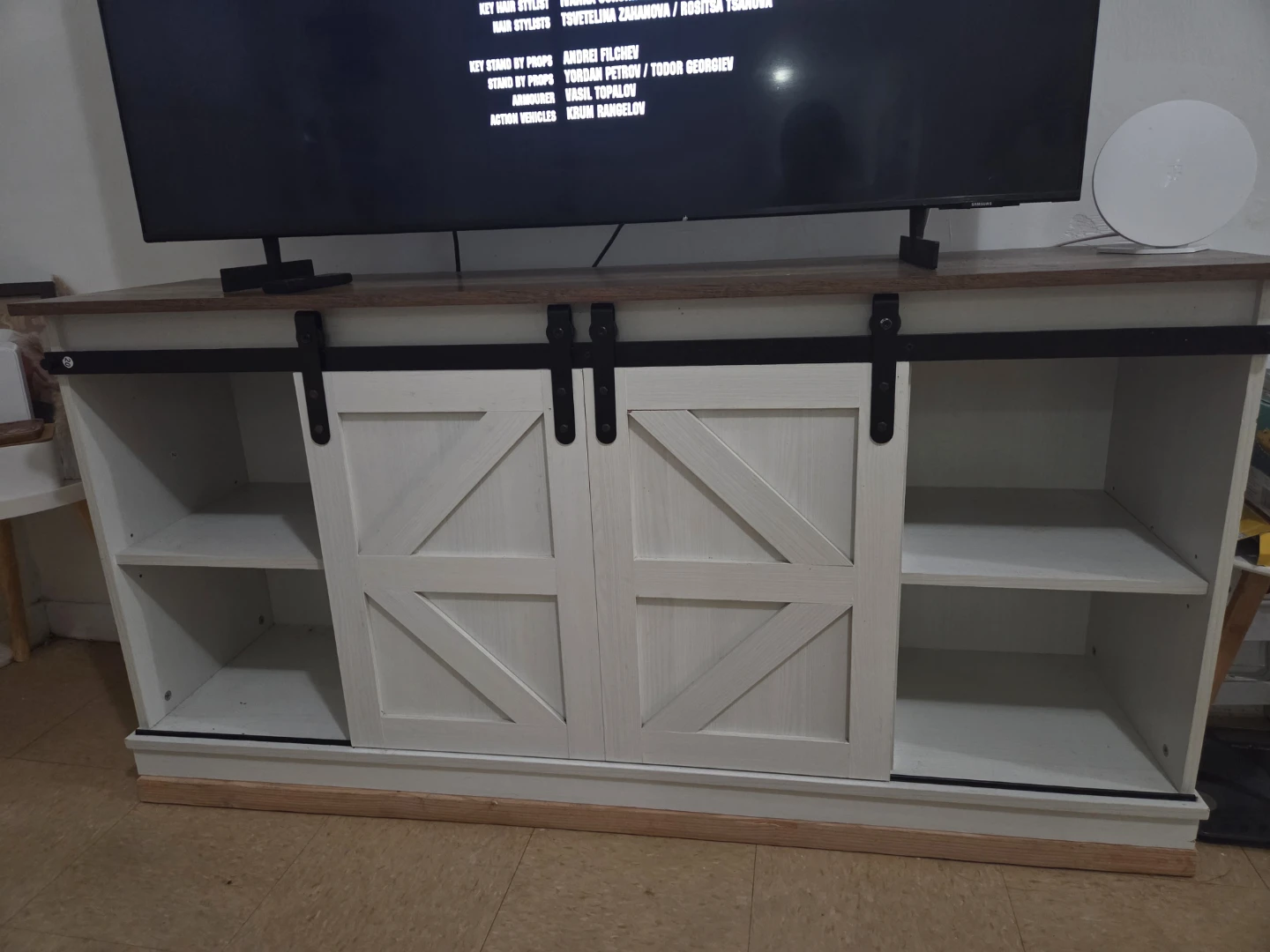Farmhouse Style TV Stand with Barn Doors - photo 2