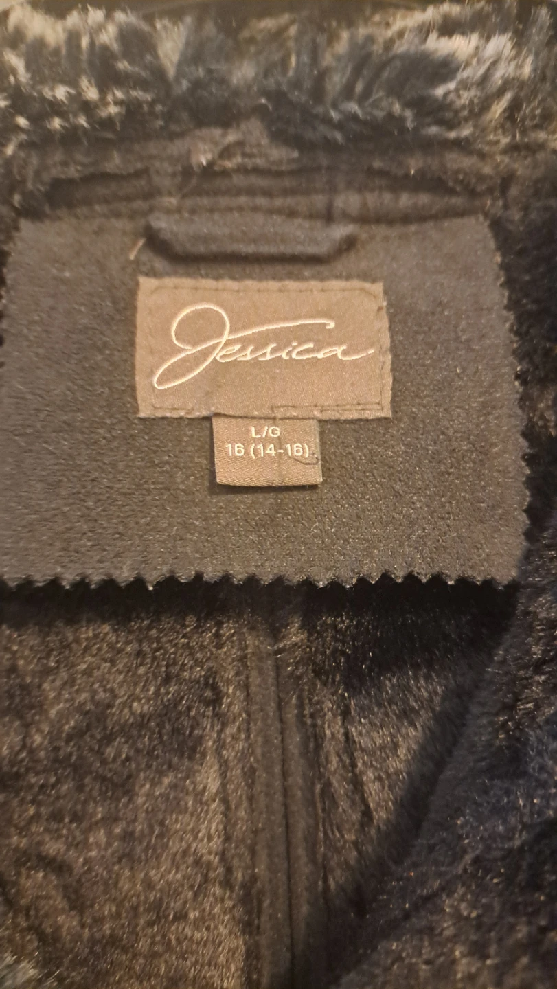 Jessica Women's Black Faux Fur Trim Hooded Coat Size L/G (14-16) - photo 5