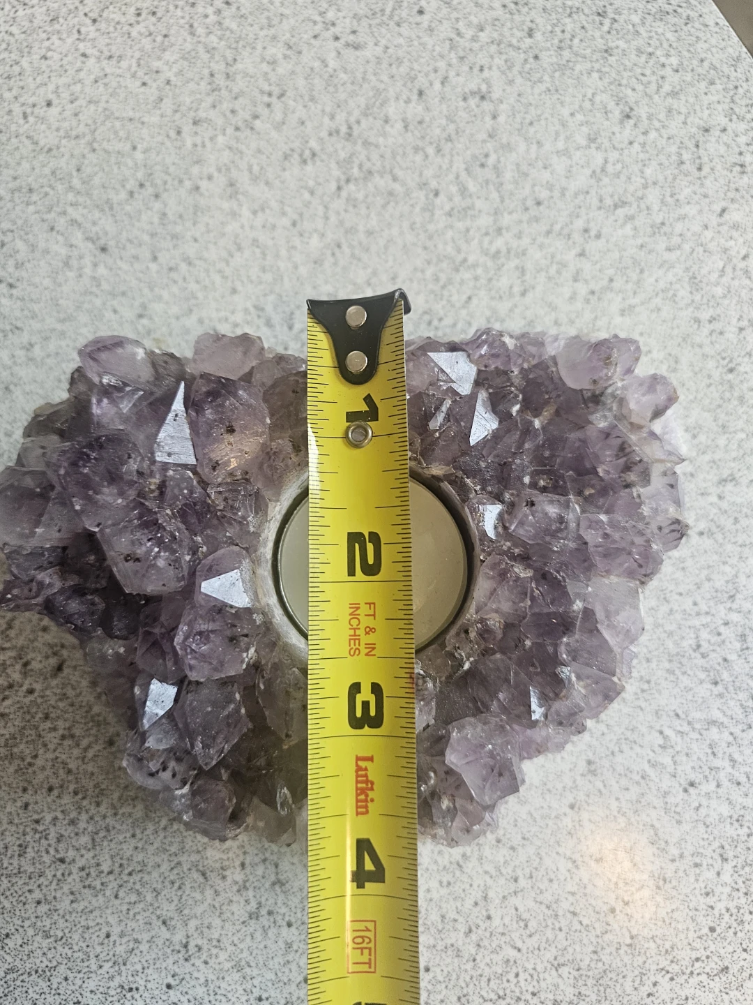Amethyst Heart shaped Tea Light Holder - photo 3