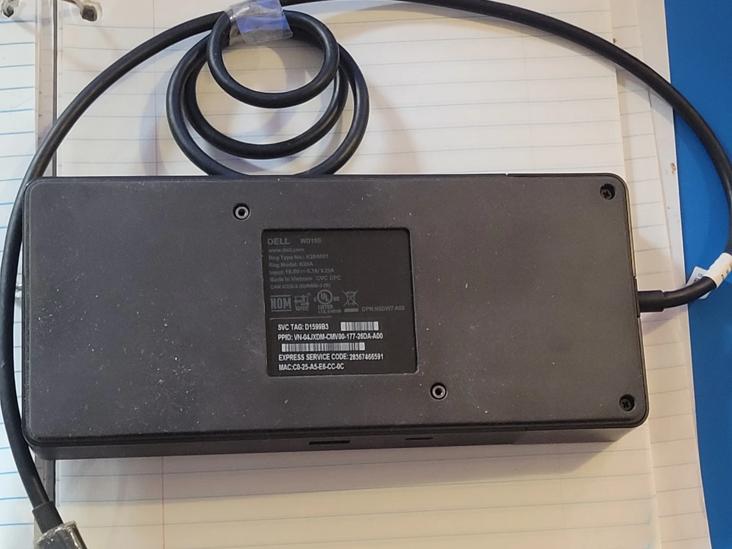 For parts Dell WD19TB Docking Station with USB-C - photo 2