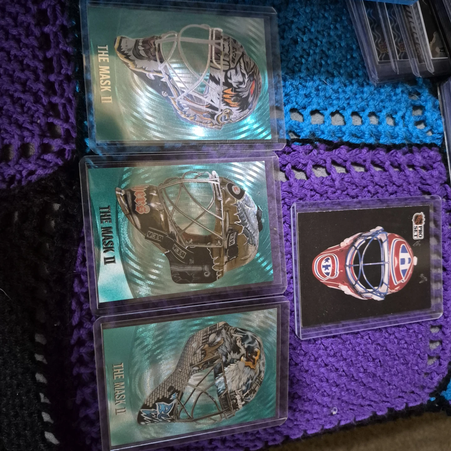 4 Hockey Goalie Mask Trading Cards