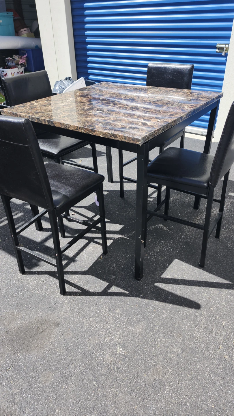 Counter Height Dining Table Set with 4 Chairs - photo 2