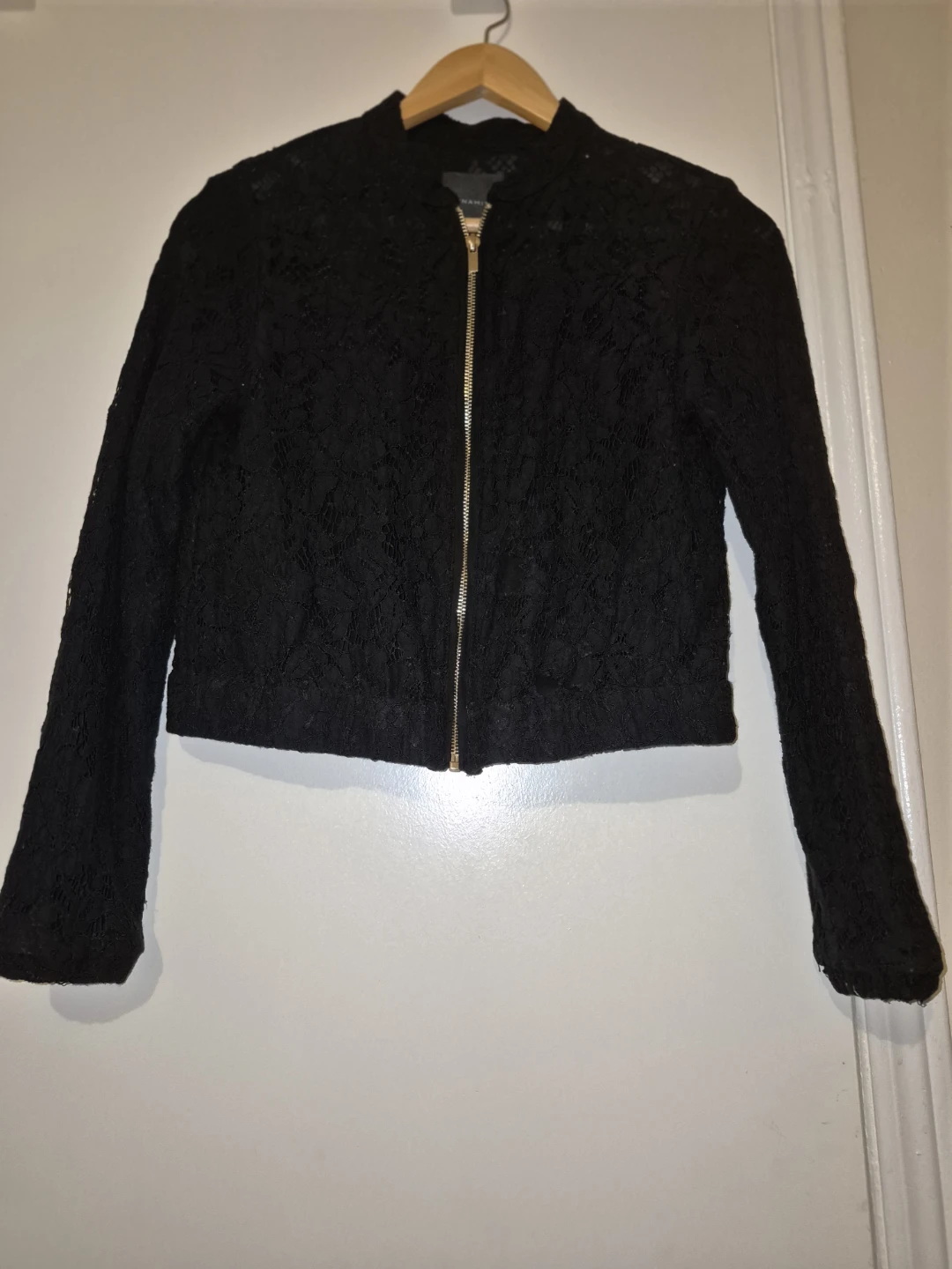 Black Lace Bomber Jacket