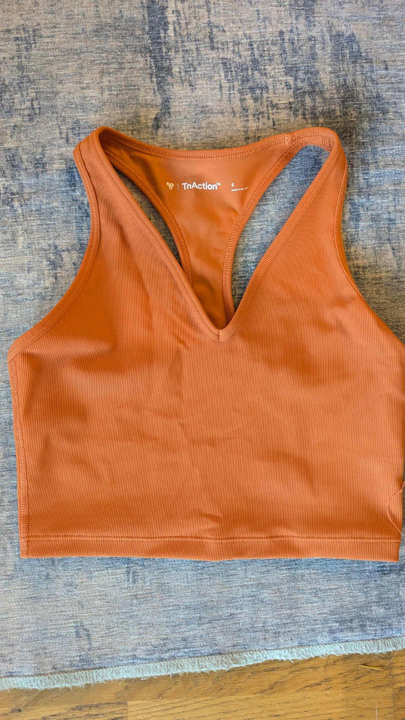 TNA Orange Ribbed crop top