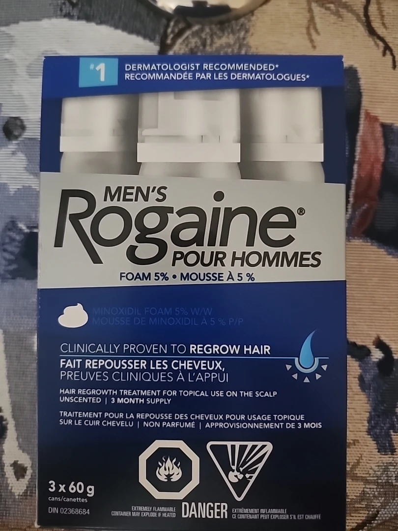 Men's Rogaine Foam 5% Hair Regrowth Treatment - 3 x 60g