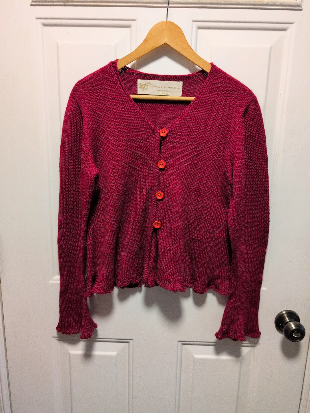 World Folk Art Imports Inc. Pink Button-Up Cardigan