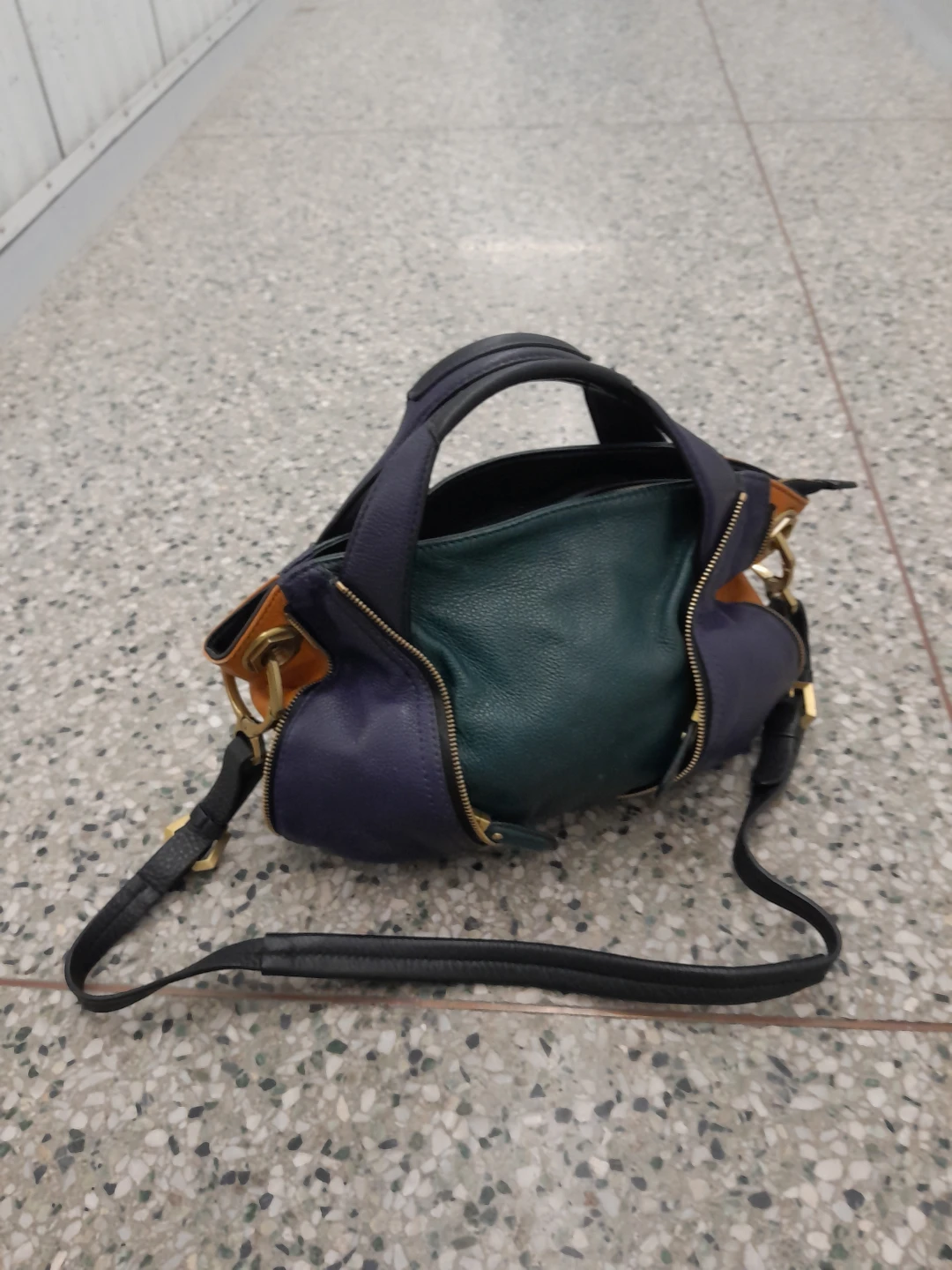 Colourblock Leather Shoulder Bag Original Oryany