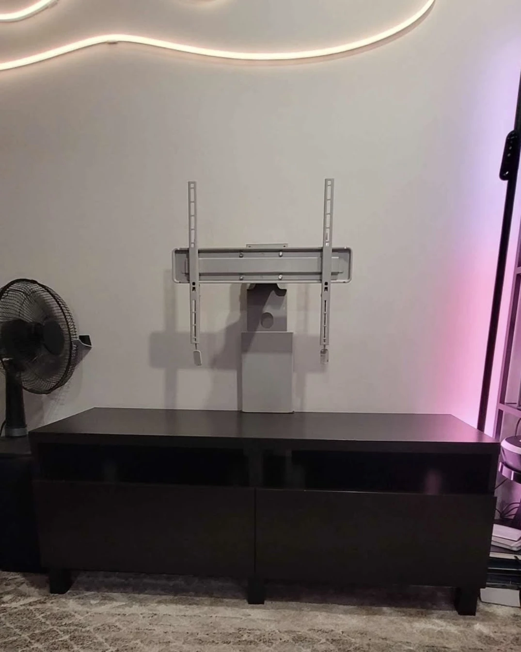 Dark Wood TV Stand with Mount