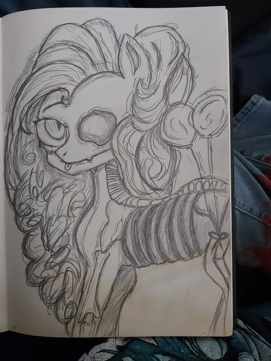 Original Pencil Sketch - Zombie Pony Art
