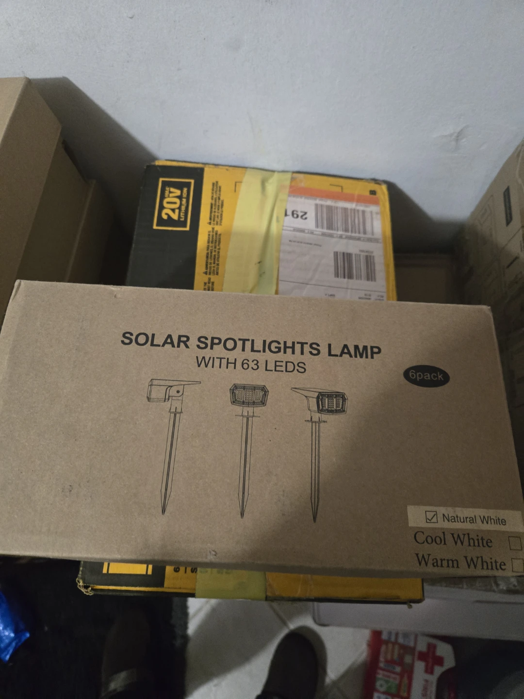 Solar Spotlights Lamp with 63 LEDs - 6 Pack