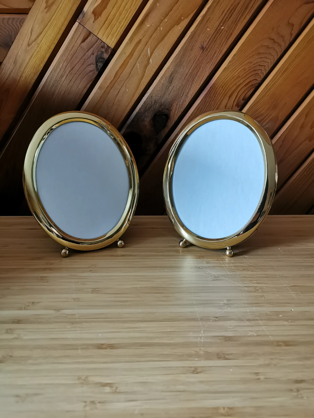 Vintage Brass Oval Picture Frames Set of 2