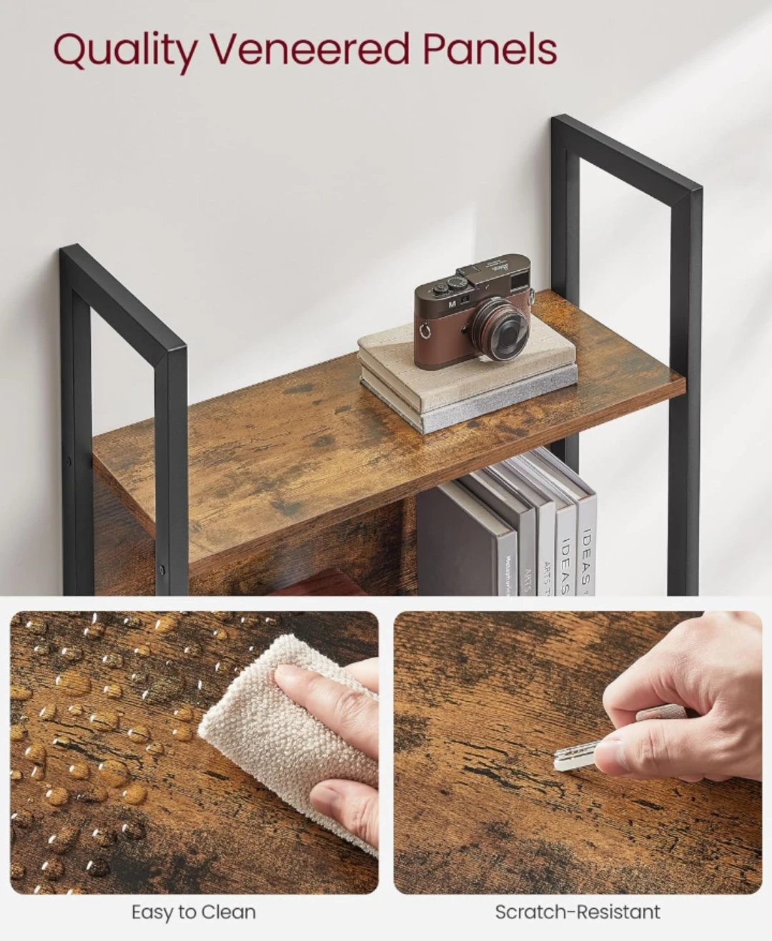 VASAGLE 5-Shelf Bookcase - Rustic Brown - photo 2