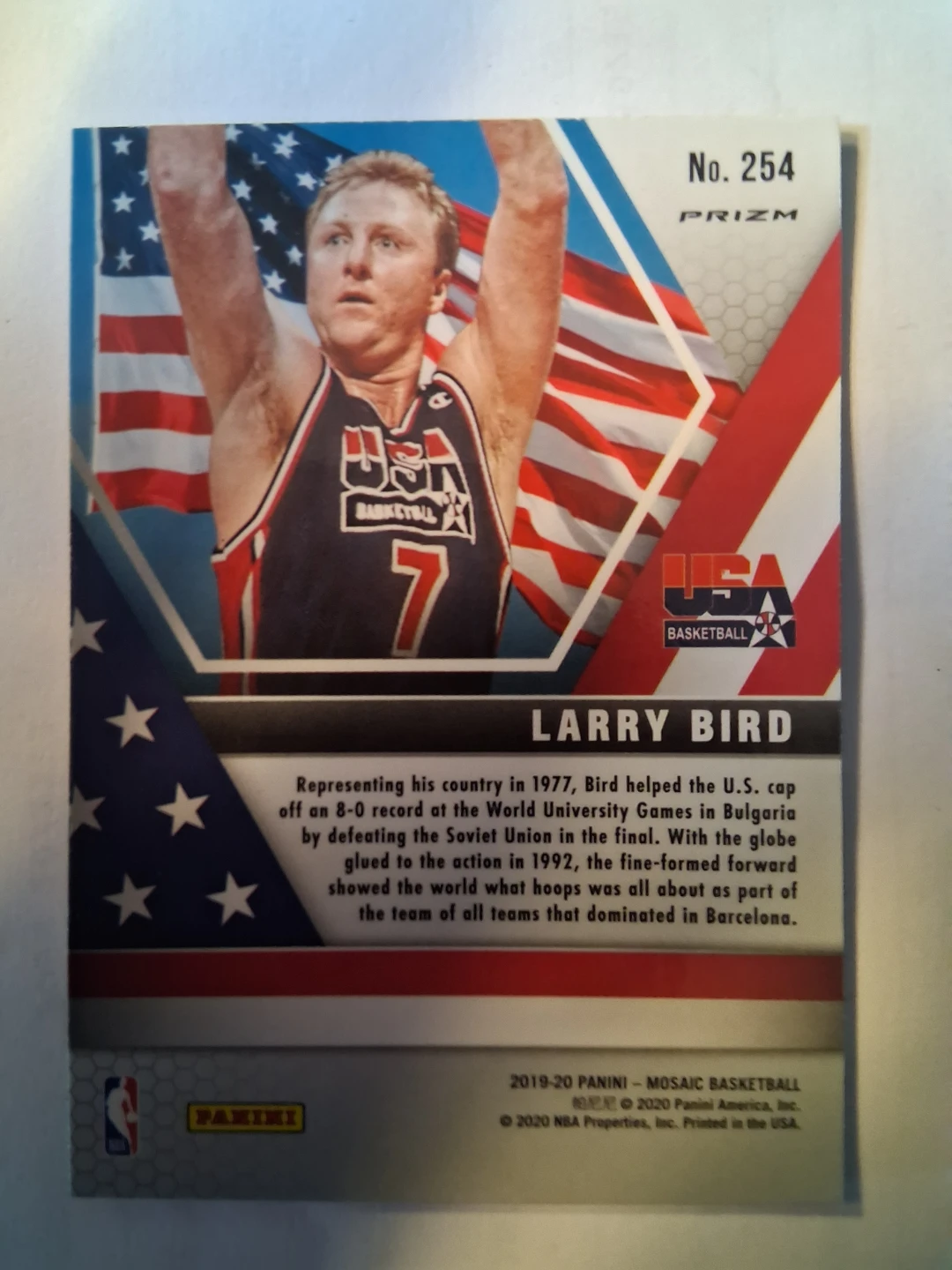 2019-20 Panini Mosaic Basketball Larry Bird Card - photo 2