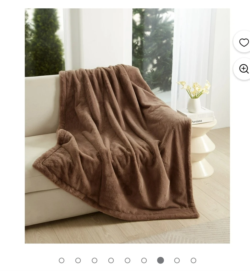 Taupe Faux Fur Throw - 50 x72 - photo 2