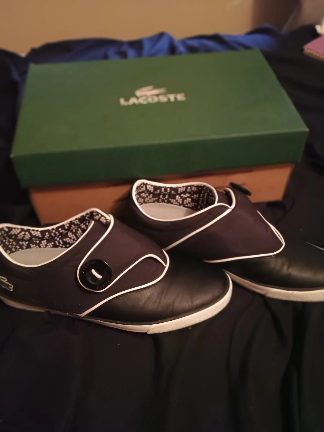 Lacoste Black Women's Shoes with White Trim