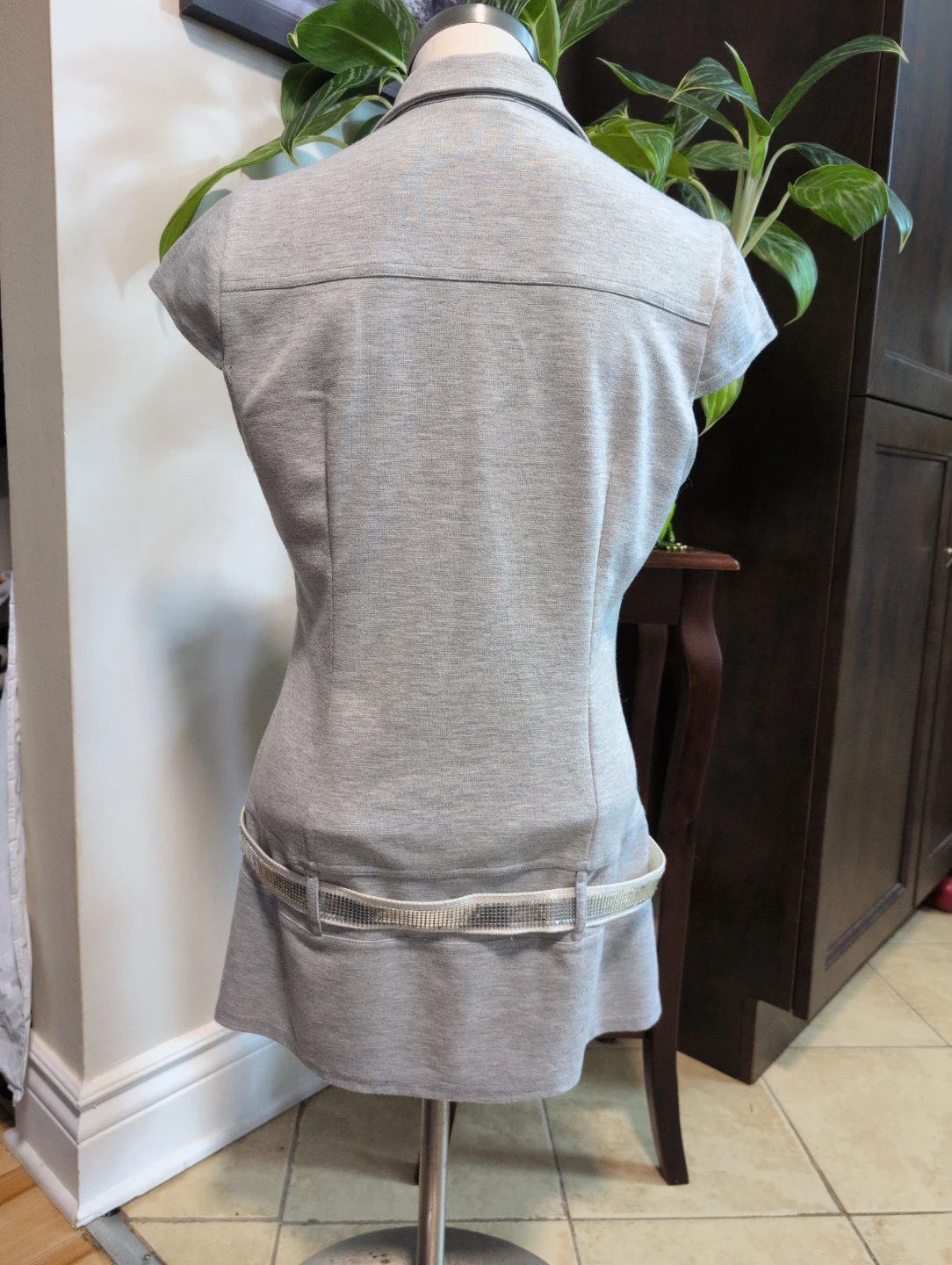Nana baila Grey Embellished Dress with Belt - photo 5