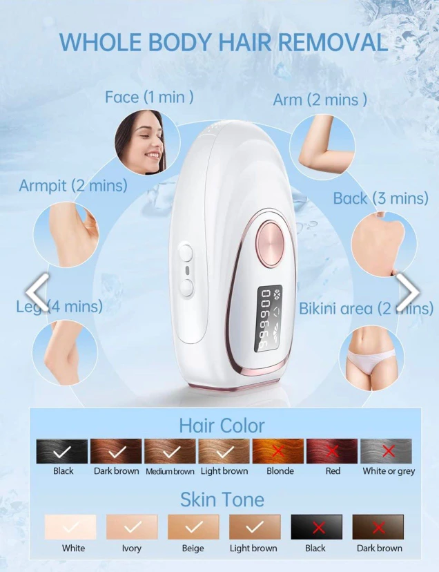 IPL Hair Removal Device with Cooling System - White - photo 2