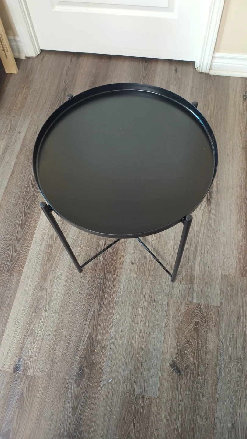IKEA Black Round Side Table - photo 2