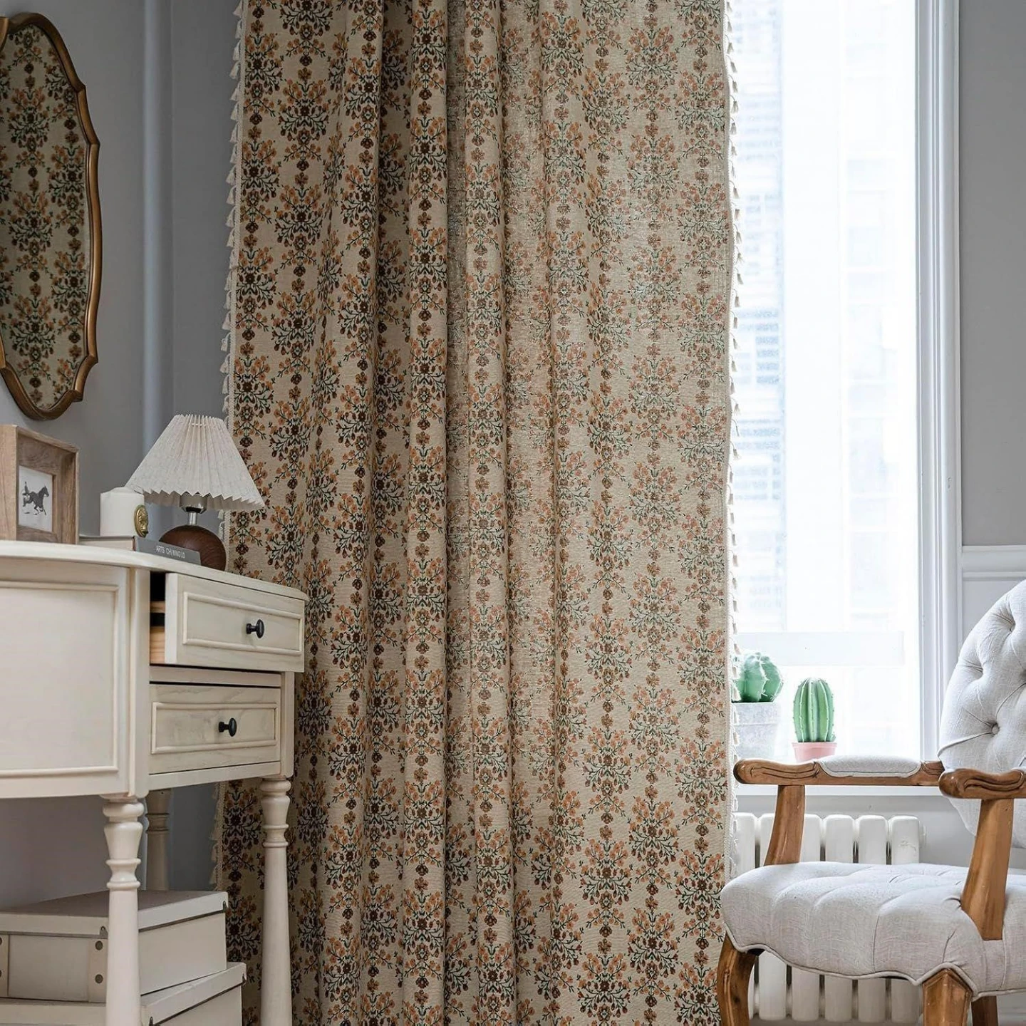 ENJOYBRIDAL Floral Curtains 96 Inch Length - 2 Panels - photo 3
