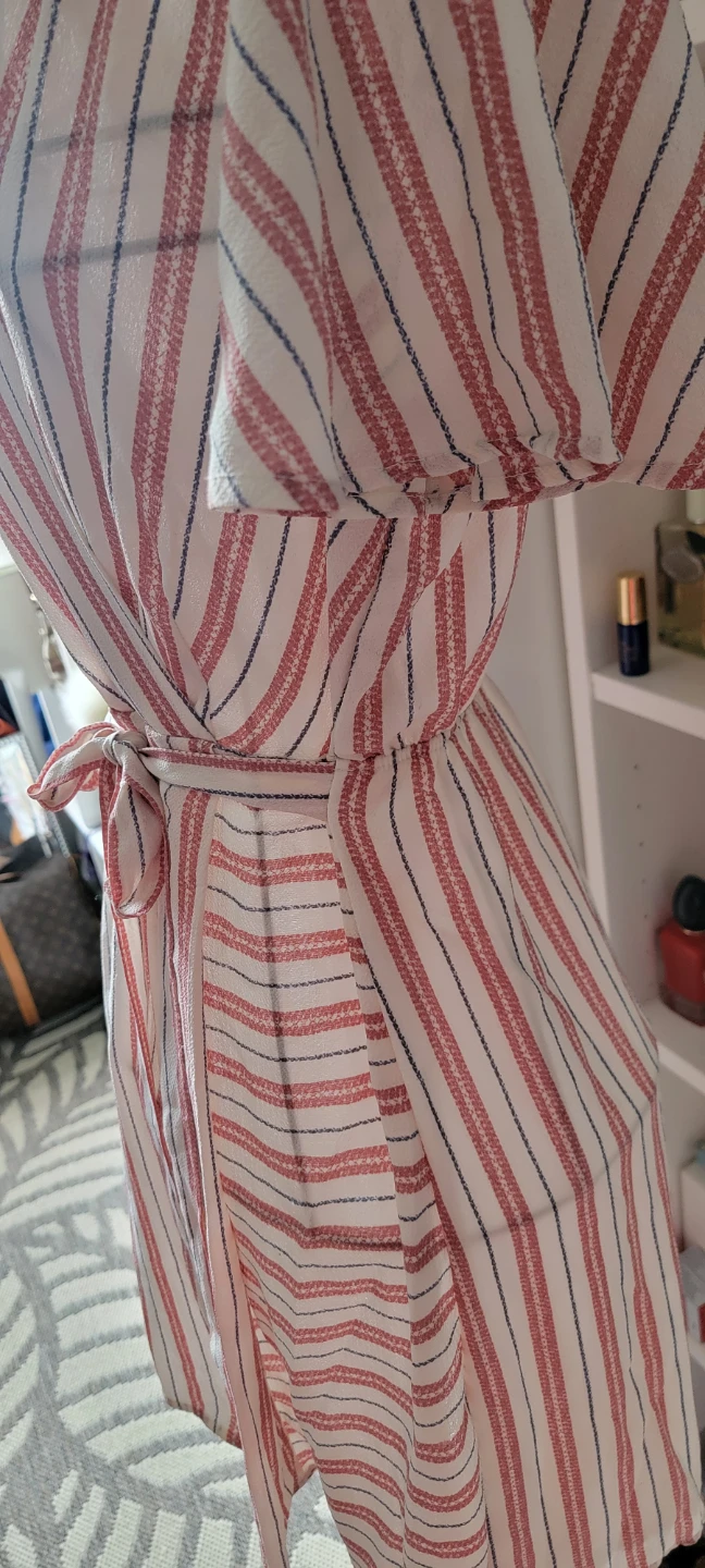 🌱 Striped Wrap Dress - photo 3
