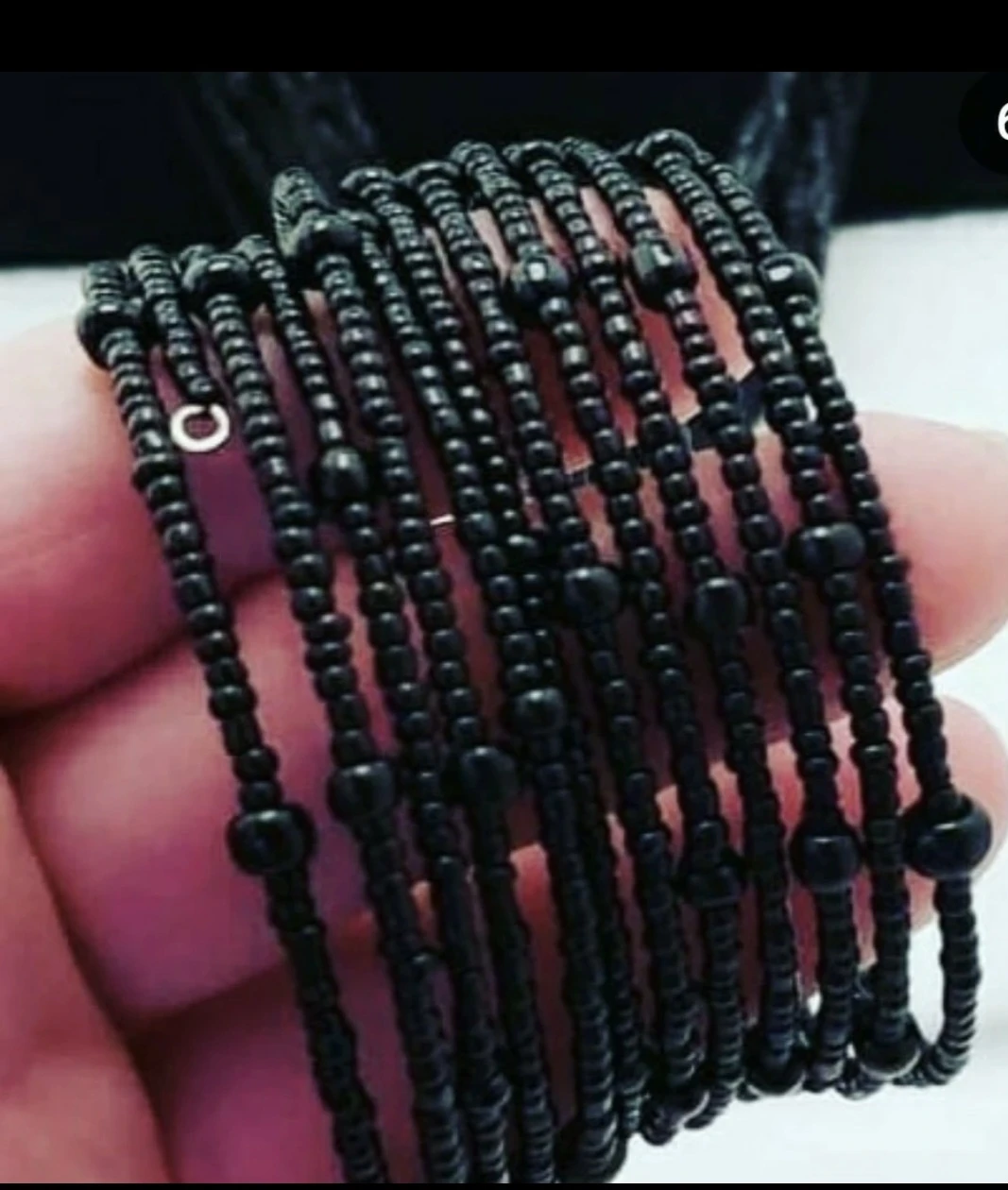 Black Beaded wire wrap Bracelets