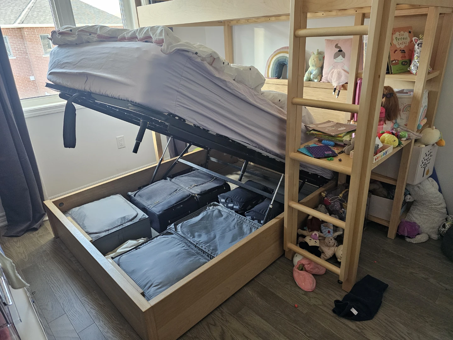 Wood Loft Bed with Storage - photo 2