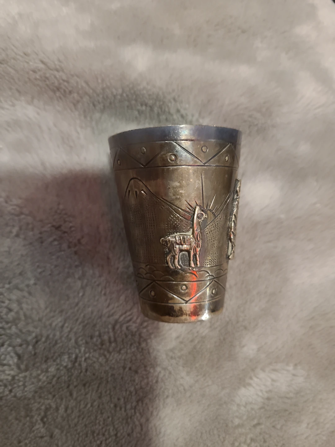 Vintage Sterling Silver Shot Glass - Peru