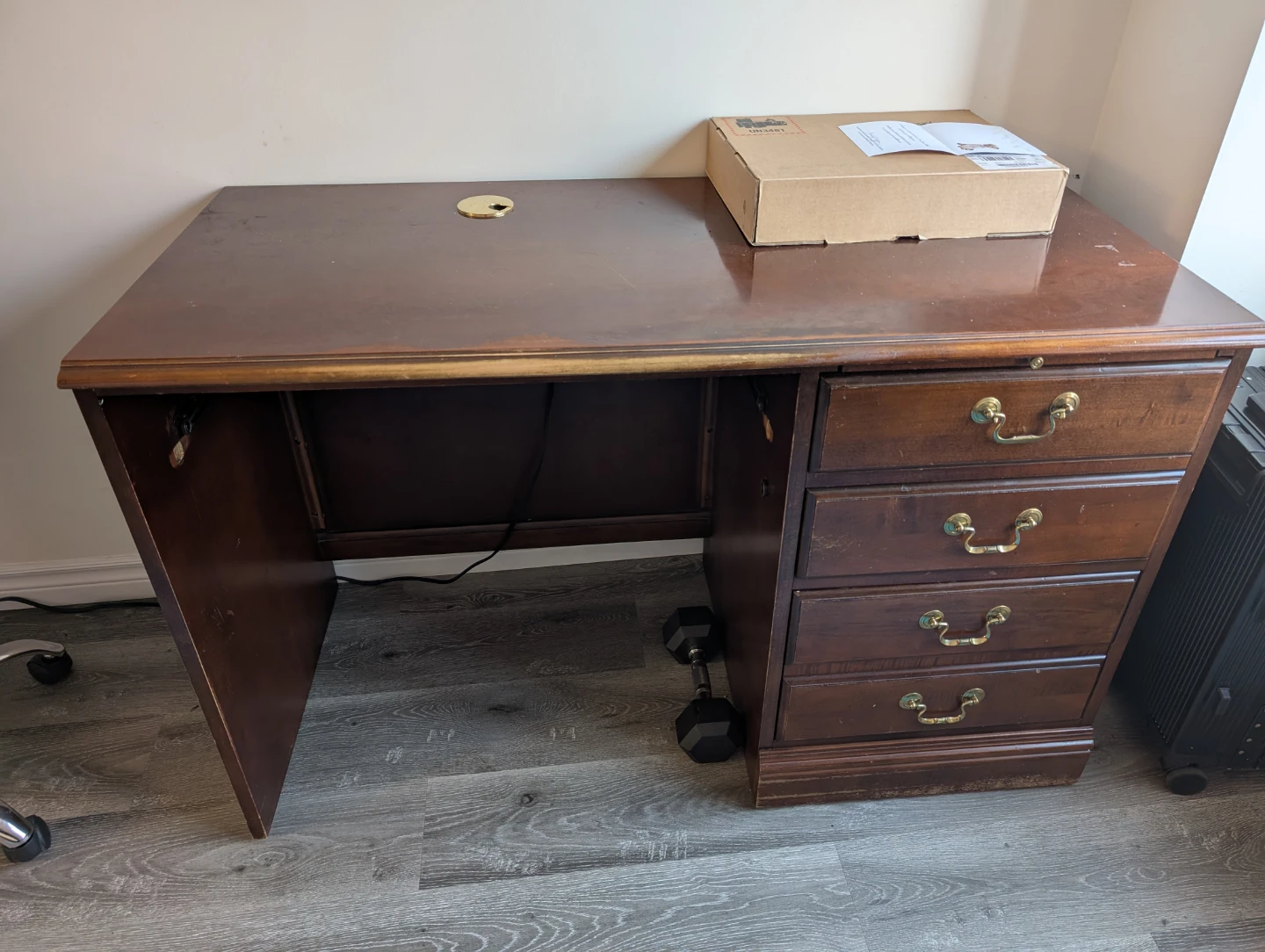 Wooden Desk with Drawers - photo 2