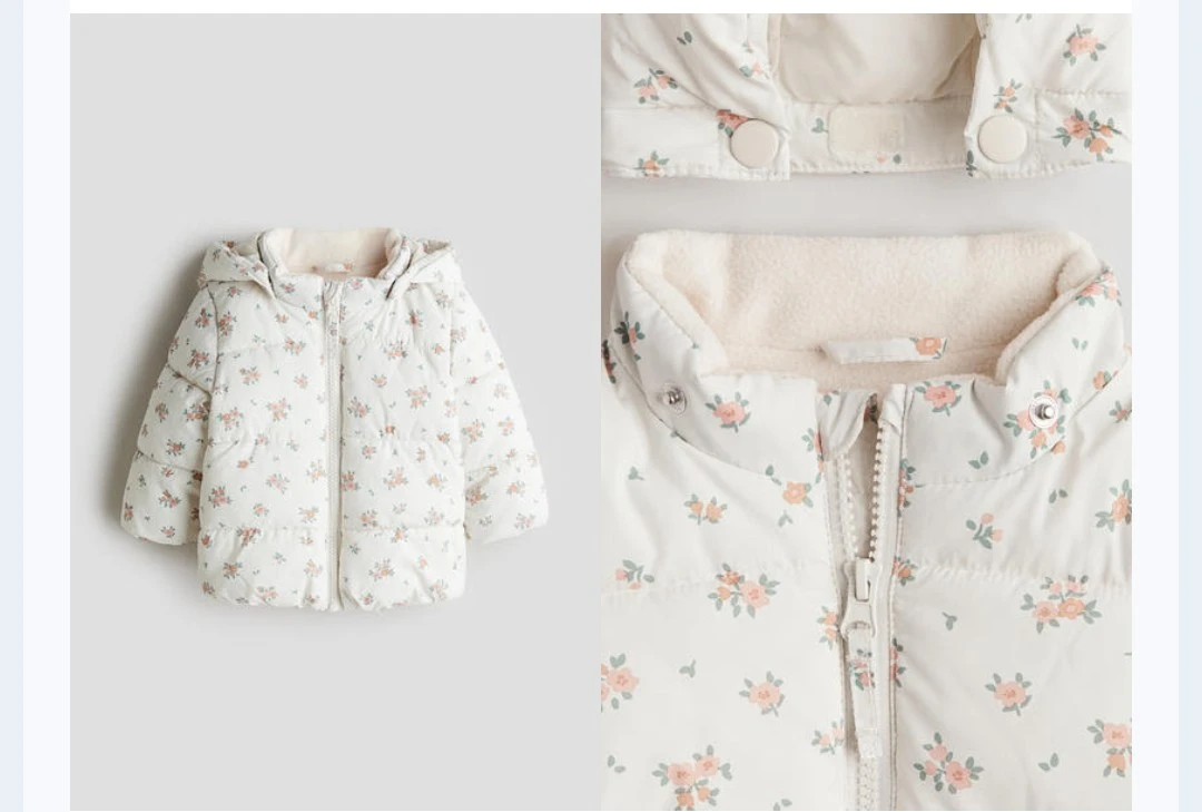 New H&M Girls Floral Puffer Jacket - photo 3