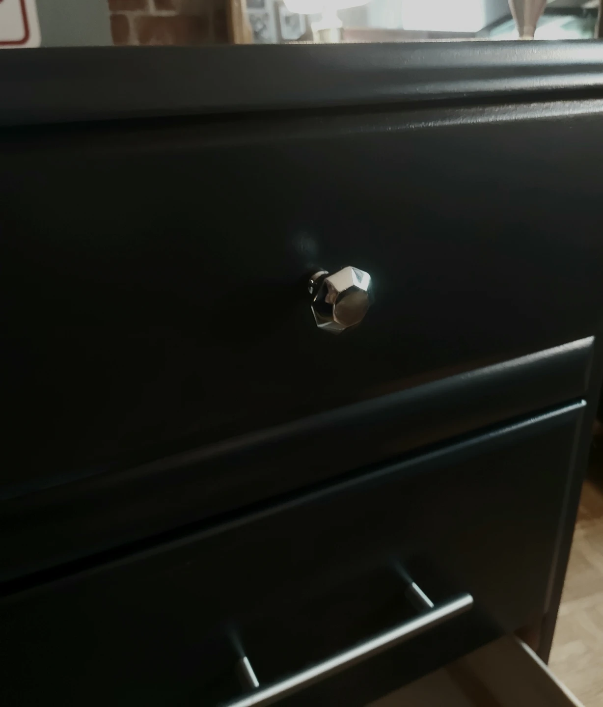 3 Drawer Dresser / Black Satin Finish / Solid Chrome Handles - photo 2
