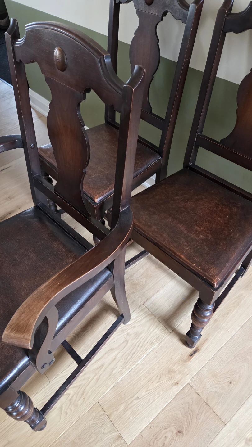 6 MCM Vintage Wood Chairs - photo 3
