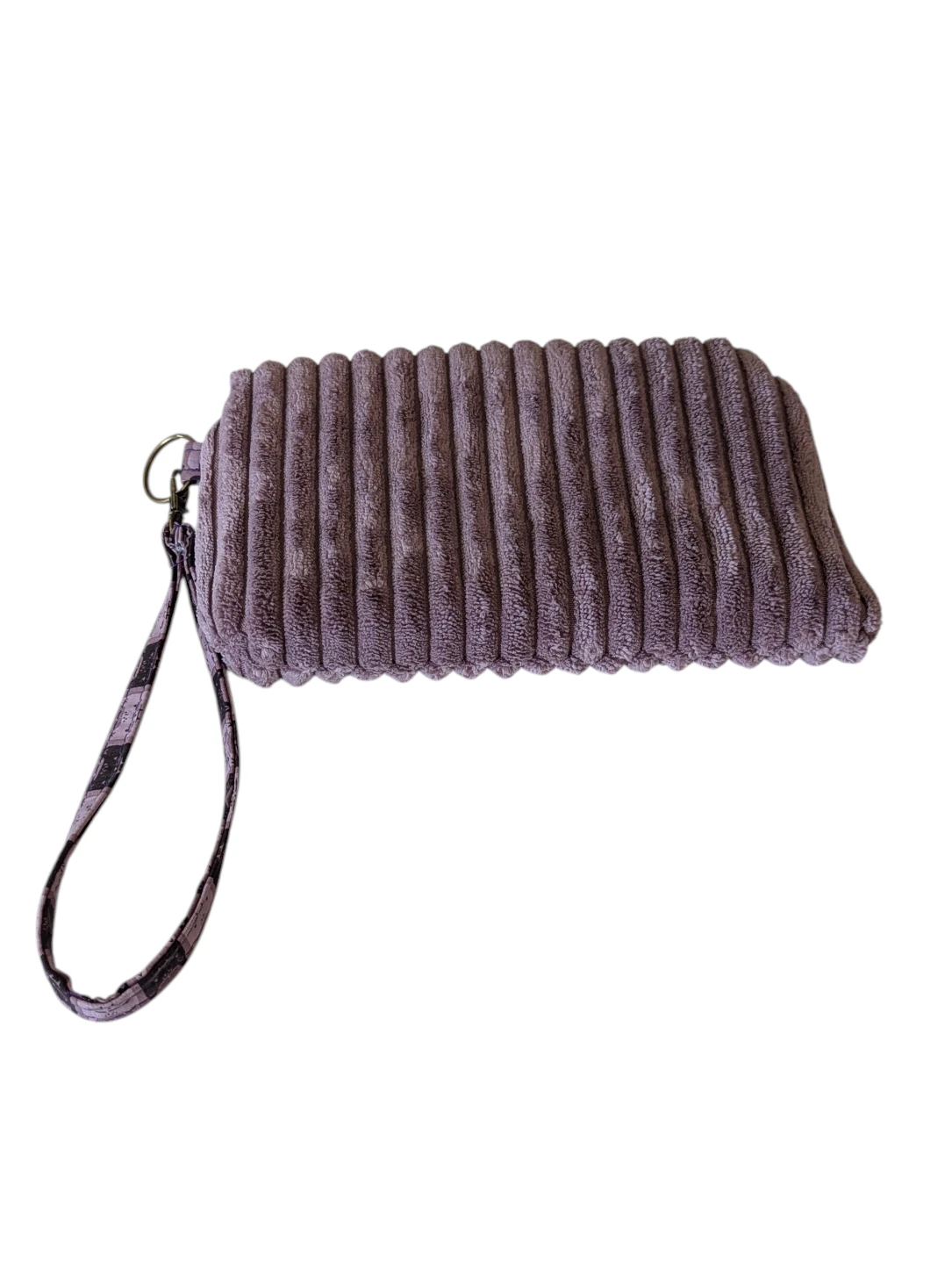 Purple Corduroy Cat Print Clutch Wristlet Bag - photo 2