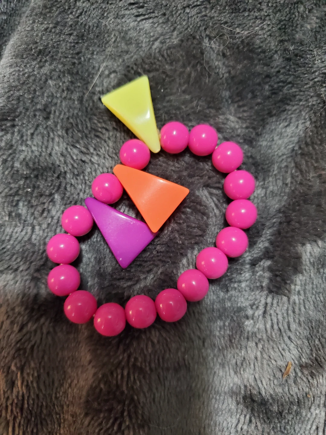 Pink Beaded Bracelet with Geometric Charms - photo 2