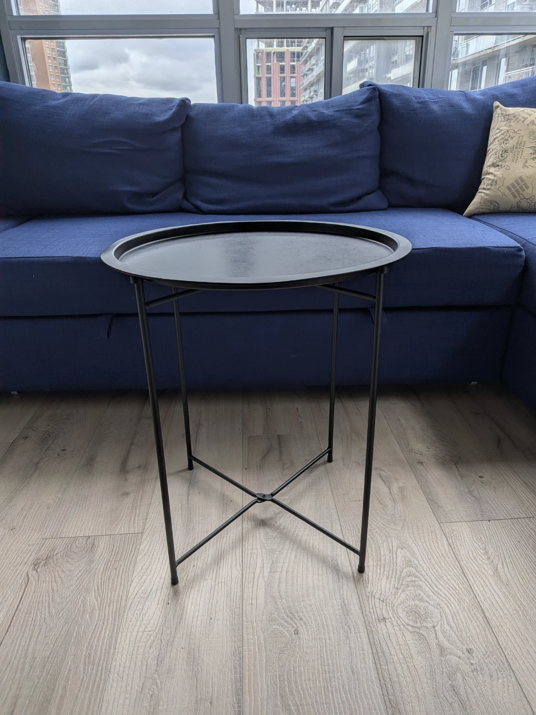 Black Round Tray Table - photo 2