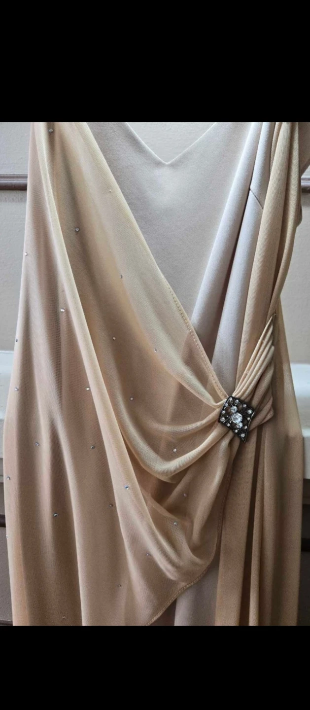 Women's Beige Draped Maxi Dress with Embellishment - photo 2