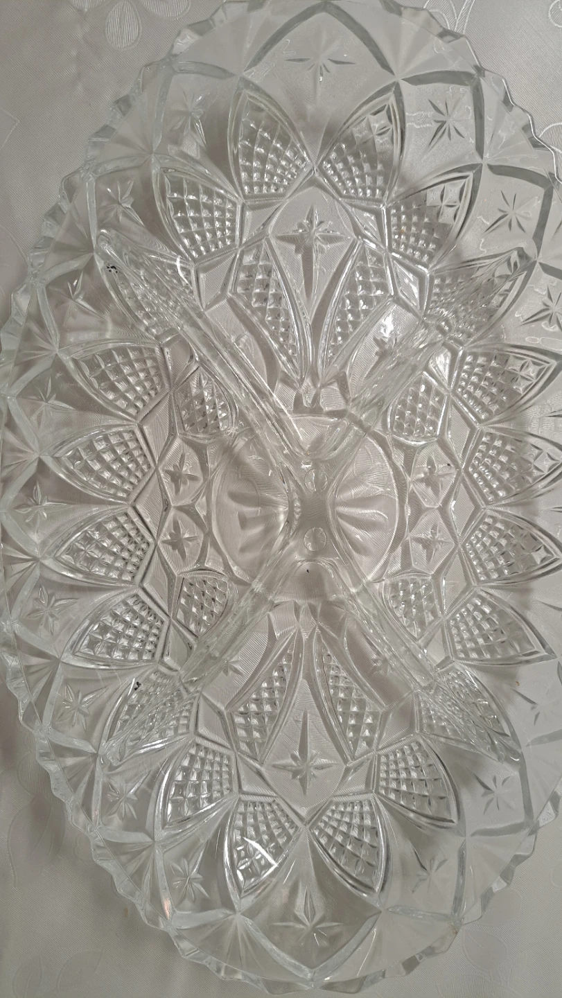 Clear Glass Divided Serving Platter