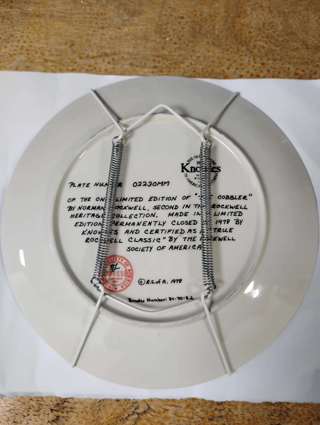 NEW The Cobbler Decorative Plate by Norman Rockwell - 1978N - photo 2