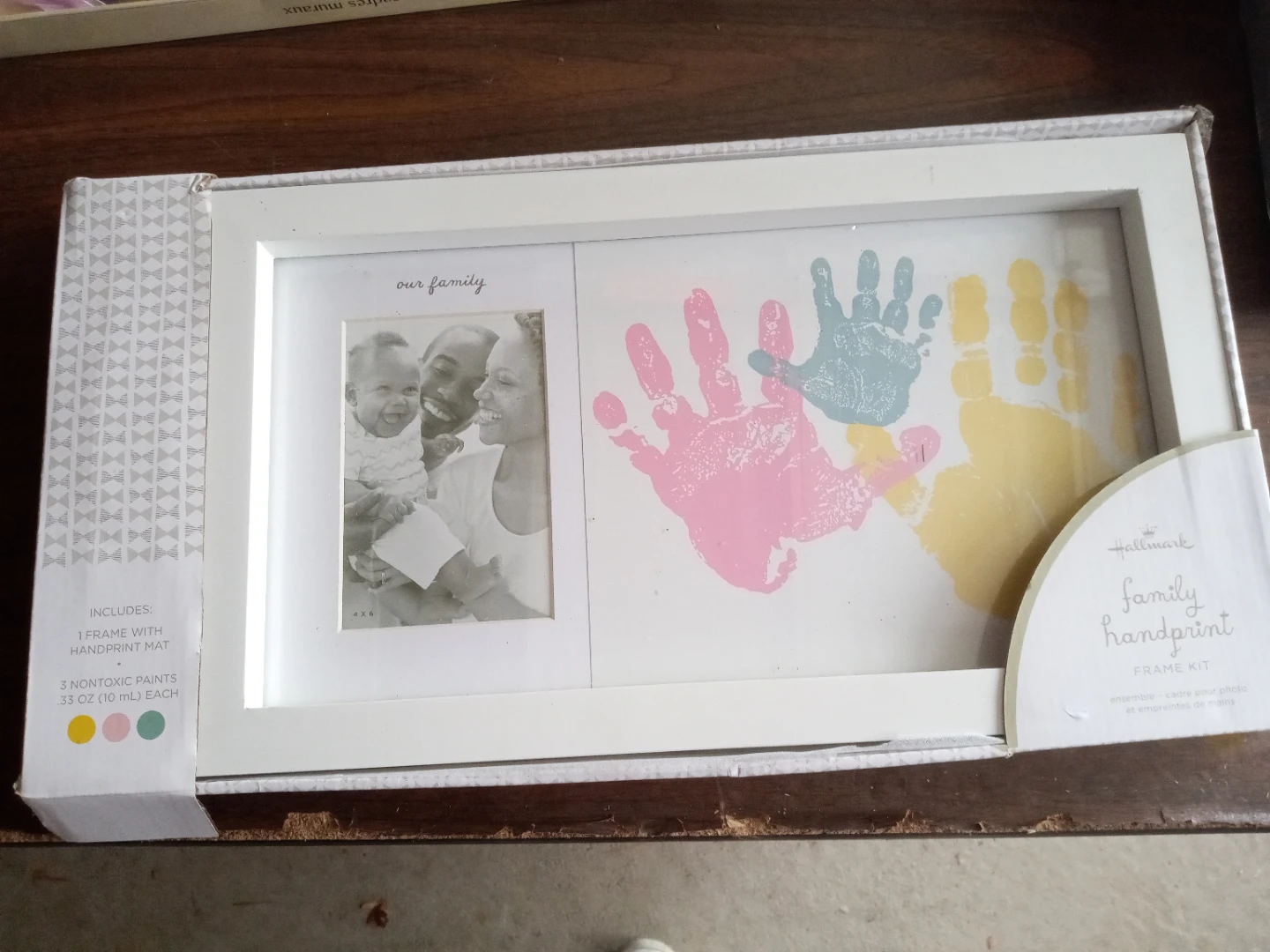 Hallmark Family Handprint Frame Kit with 3 Nontoxic Paints