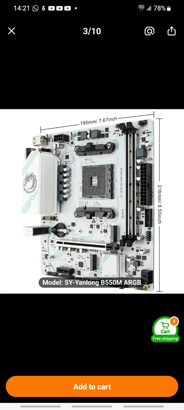 New-in-Box ⚽ B550M ARGB Motherboard - photo 2