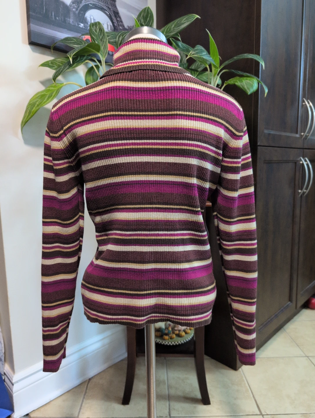 Jessica Sport Striped Turtleneck Sweater Size 14 - photo 4